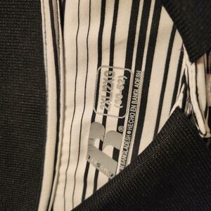 Black and White Striped Polo Shirt